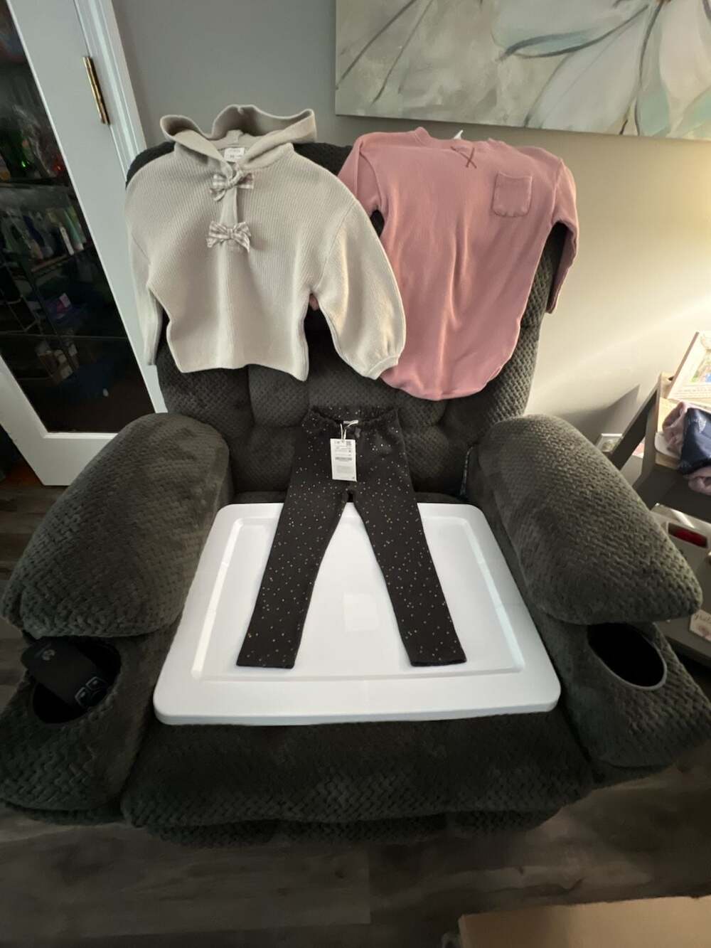ZARA Kids Textured Knit Hooded Sweater with Bows, Pink Pocket Top, and Glitter L
